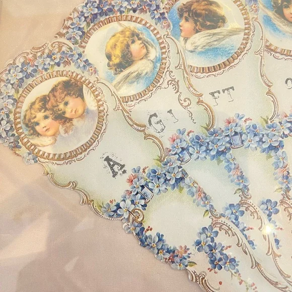 Antique Victorian Die-Cut Valentine “A Gift of Love” – Framed (11 x 14)